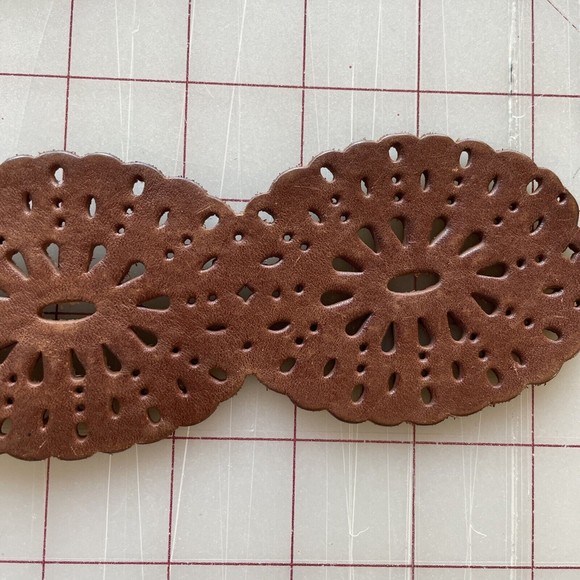 Fossil Womens 39.5" Leather Belt  2.5” Wide Brown Boho Hippie BT2968231 - Picture 2 of 4